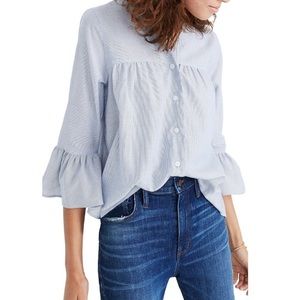 NWT XS Madewell Veranda Bell Sleeve Shirt